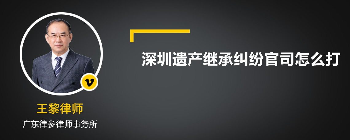 深圳遗产继承纠纷官司怎么打