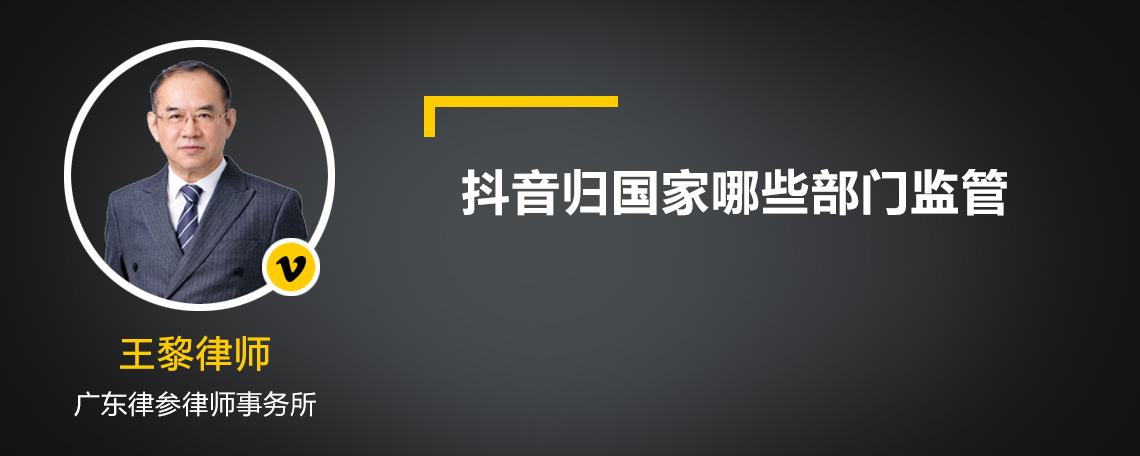 抖音归国家哪些部门监管