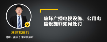 破坏广播电视设施、公用电信设施罪如何处罚