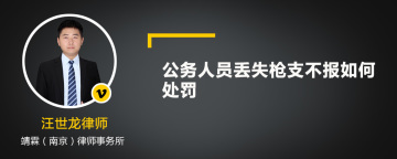 公务人员丢失枪支不报如何处罚