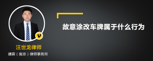 故意涂改车牌属于什么行为