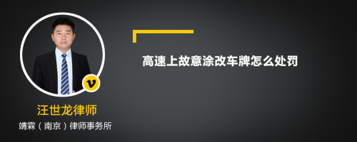 高速上故意涂改车牌怎么处罚