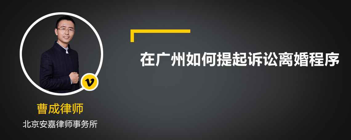 在广州如何提起诉讼离婚程序