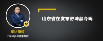 山东省在发布野味禁令吗