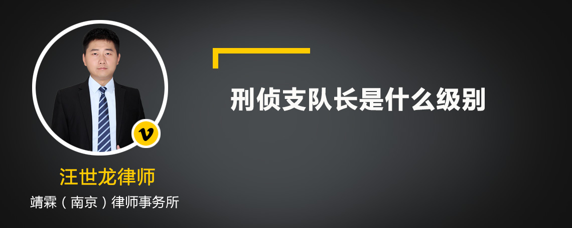 刑侦支队长是什么级别