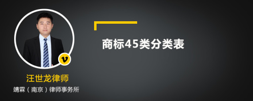 商标45类分类表