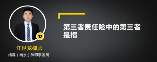 第三者责任险中的第三者是指