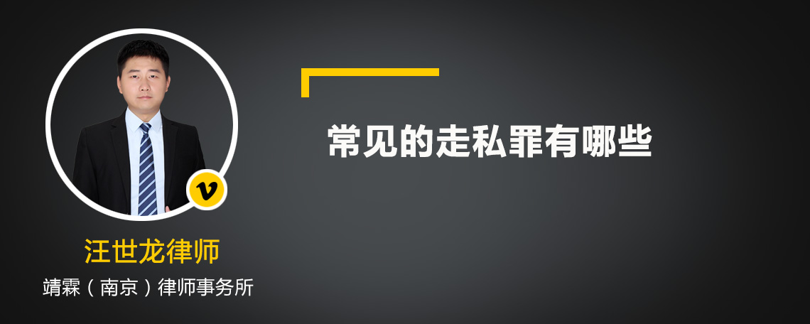 常见的走私罪有哪些