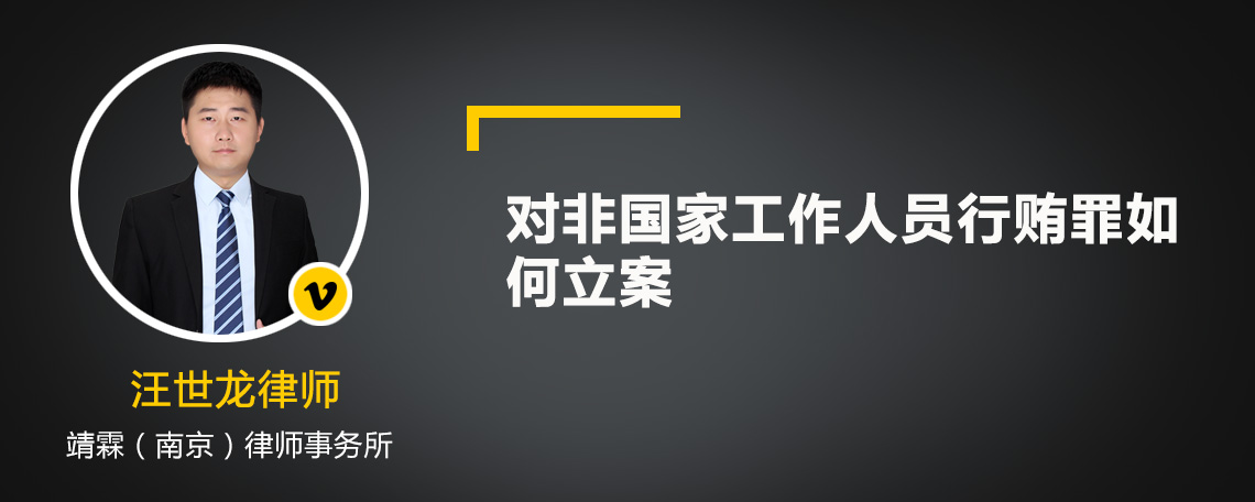 对非国家工作人员行贿罪如何立案