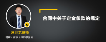 合同中关于定金条款的规定