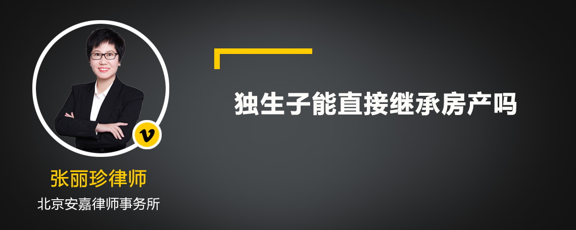 独生子能直接继承房产吗