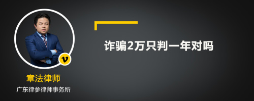 诈骗2万只判一年对吗