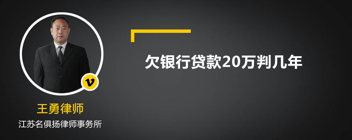 欠银行贷款20万判几年