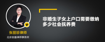 非婚生子女上户口需要缴纳多少社会抚养费