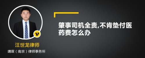 肇事司机全责,不肯垫付医药费怎么办