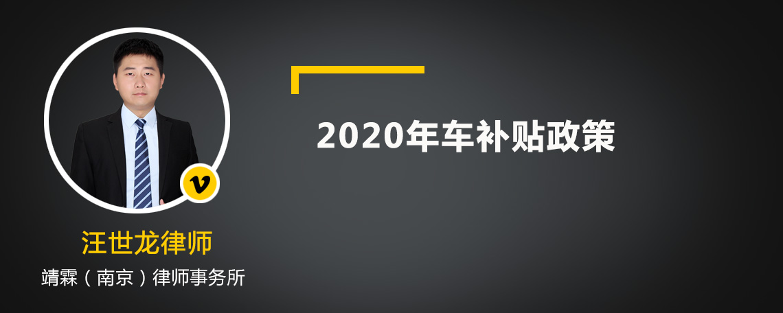 2020年车补贴政策