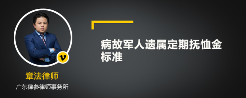 病故军人遗属定期抚恤金标准