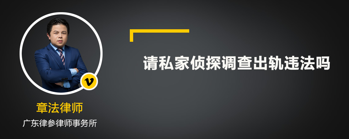 请私家侦探调查出轨违法吗