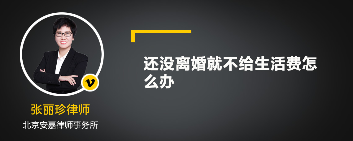 还没离婚就不给生活费怎么办