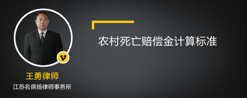 农村死亡赔偿金计算标准