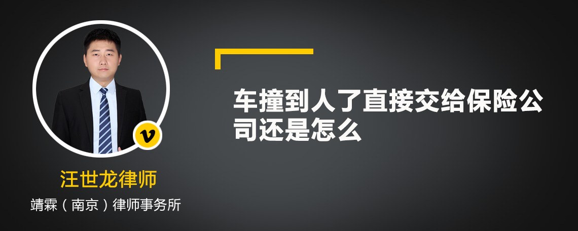 车撞到人了直接交给保险公司还是怎么