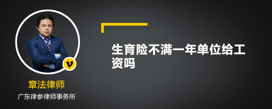 生育险不满一年单位给工资吗