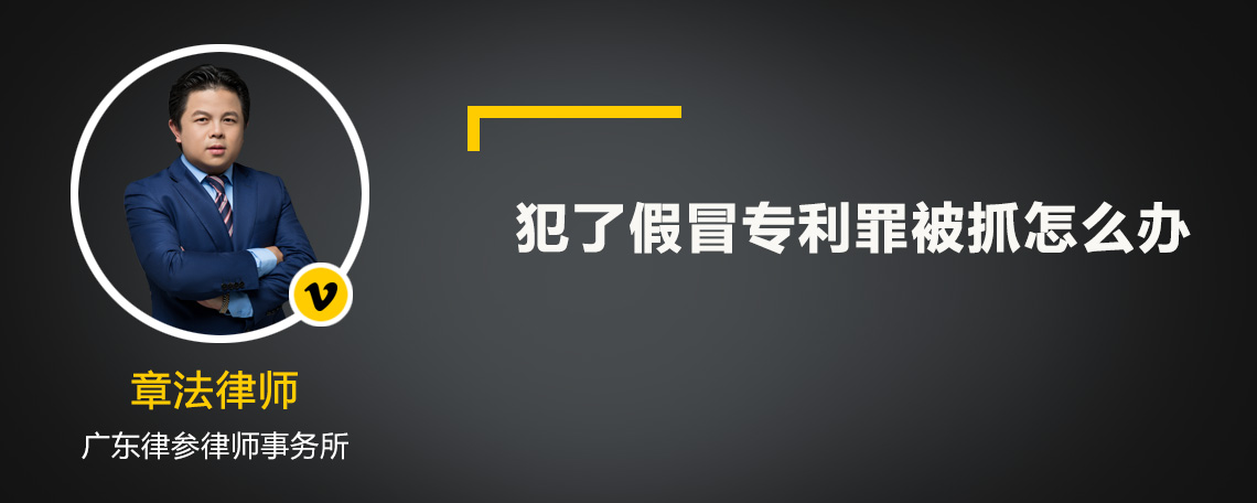 犯了假冒专利罪被抓怎么办