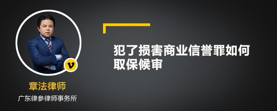 犯了损害商业信誉罪如何取保候审