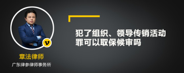 犯了组织、领导传销活动罪可以取保候审吗