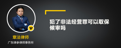 犯了非法经营罪可以取保候审吗