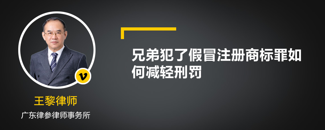 兄弟犯了假冒注册商标罪如何减轻刑罚