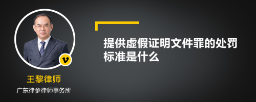 提供虚假证明文件罪的处罚标准是什么