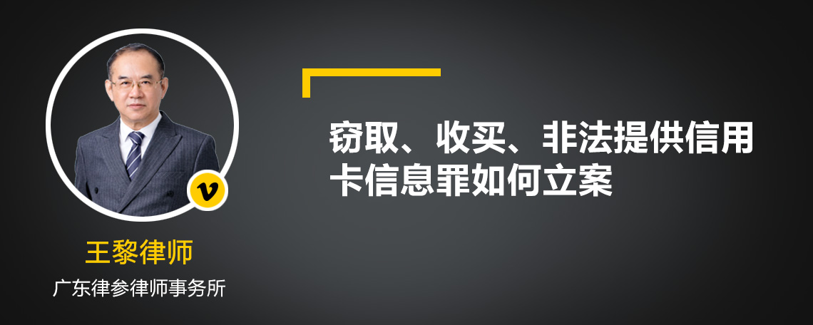 窃取、收买、非法提供信用卡信息罪如何立案