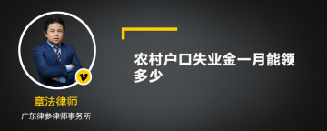 农村户口失业金一月能领多少