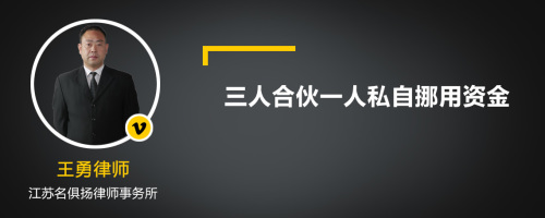 三人合伙一人私自挪用资金