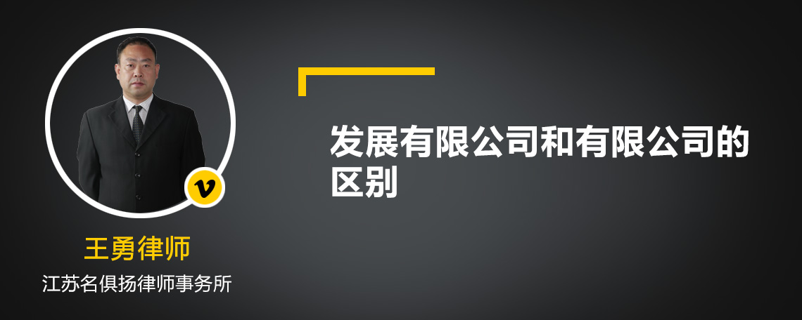 发展有限公司和有限公司的区别