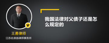 我国法律对父债子还是怎么规定的