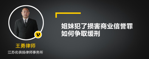 姐妹犯了损害商业信誉罪如何争取缓刑