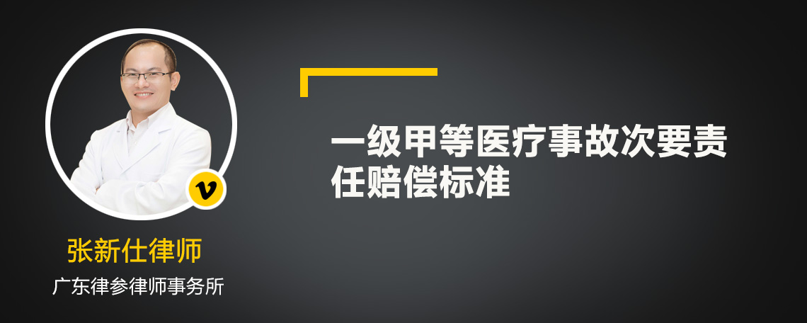 一级甲等医疗事故次要责任赔偿标准