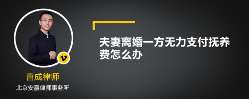 夫妻离婚一方无力支付抚养费怎么办