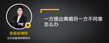 一方提出离婚另一方不同意怎么办