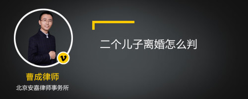 二个儿子离婚怎么判