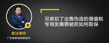 兄弟犯了出售伪造的增值税专用发票罪被抓如何取保