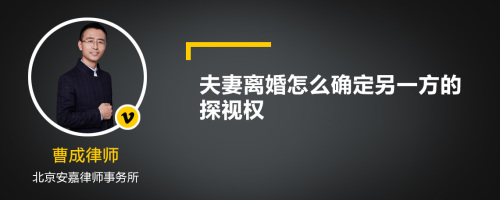 夫妻离婚怎么确定另一方的探视权