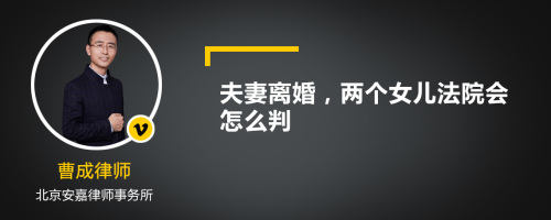 夫妻离婚，两个女儿法院会怎么判