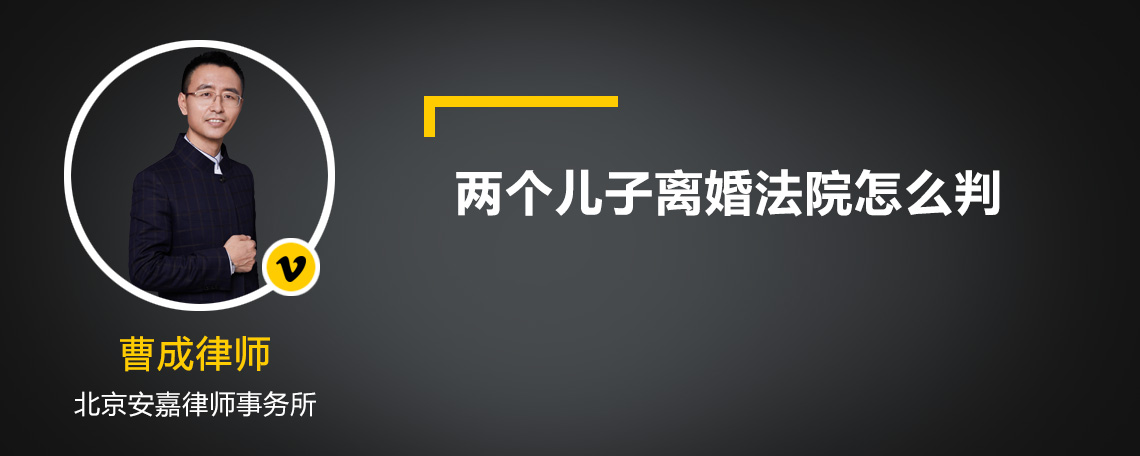 两个儿子离婚法院怎么判