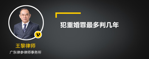 犯重婚罪最多判几年