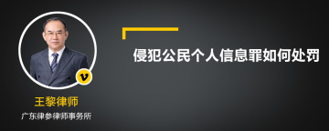 侵犯公民个人信息罪如何处罚