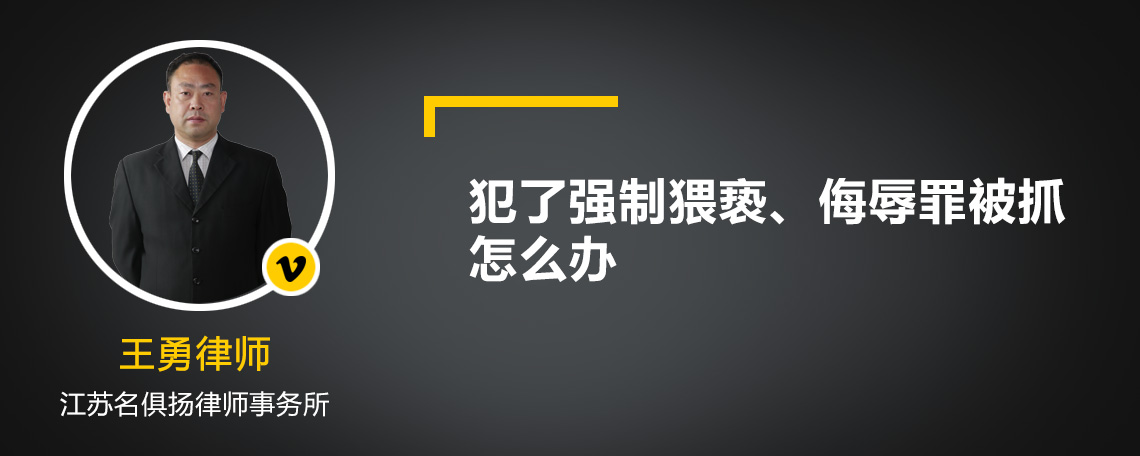 犯了强制猥亵、侮辱罪被抓怎么办