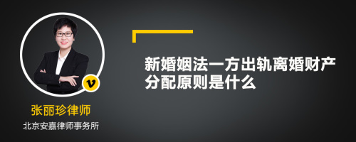 新婚姻法一方出轨离婚财产分配原则是什么